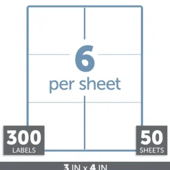 Badge Inserts, Convention Size, 3" x 4", White, Pack Of 300