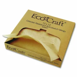Bagcraft EcoCraft Grease-Resistant Paper Wraps and Liners, 15 x 16, Natural, 1,000/Box, 3 Boxes/Carton