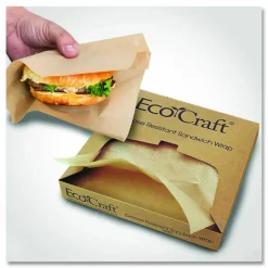 Bagcraft EcoCraft Grease-Resistant Paper Wraps and Liners, 15 x 16, Natural, 1,000/Box, 3 Boxes/Carton