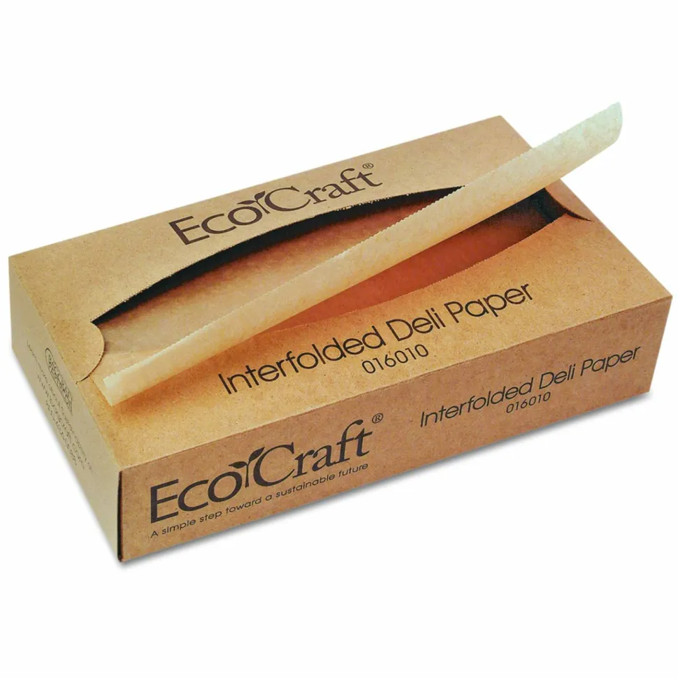 Bagcraft EcoCraft Interfolded Soy Wax Deli Sheets, 10 x 10.75, 500 Sheets/Box, 12 Boxes/Carton