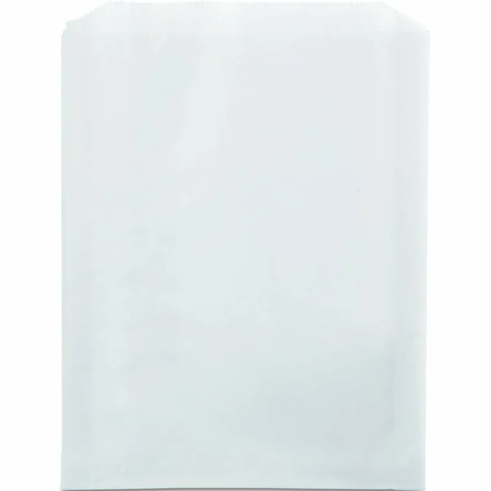 Bagcraft Grease-Resistant Single-Serve Bags, 6.5" x 1" x 8", White, 2,000/Carton