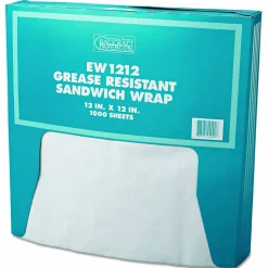 Bagcraft Grease-Resistant Paper Wraps and Liners, 12 x 12, White, 1,000/Box, 5 Boxes/Carton