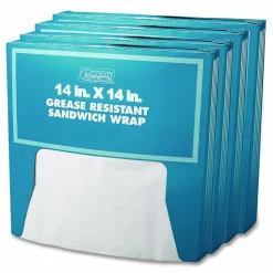 Bagcraft Grease-Resistant Paper Wraps and Liners, 14 x 14, White, 1,000/Box, 4 Boxes/Carton