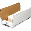 Bankers Box Liberty Corrugated Storage Boxes, 4 1/2" x 6 1/4" x 24", White/Blue, Case Of 12