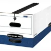 Bankers Box Liberty Plus Heavy-Duty Storage Boxes , Letter Size, 24" x 12" x 10", White/Blue, Case Of 12 - 1111104