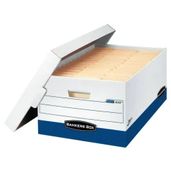 Bankers Box Presto Heavy-Duty Storage Boxes With Lift-Off Lids, Letter/Legal Size, 24" x 15" x 10", 60% Recycled, Case Of 12