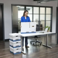 Bankers Box R Kive Heavy-Duty Storage Boxes With Locking Lift-Off Lids And Built-In Handles, Letter/Legal Size, 10