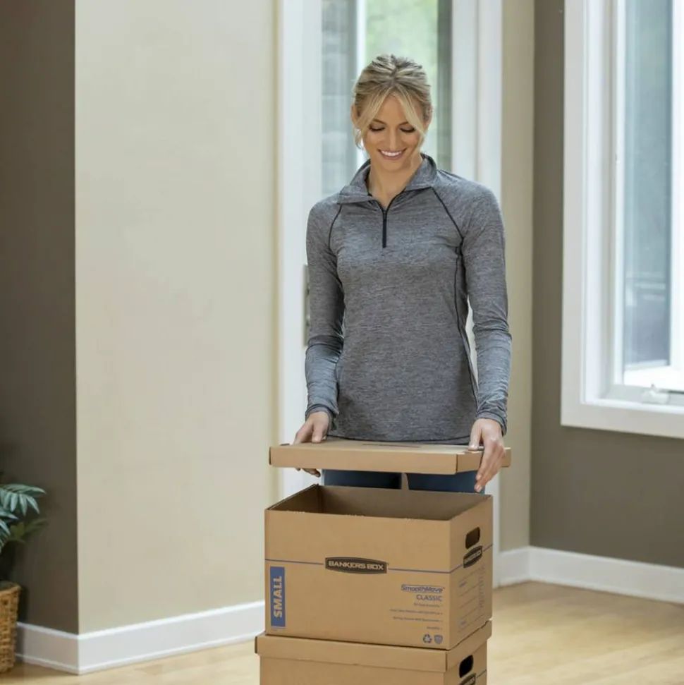 Bankers Box SmoothMove Classic Moving Boxes, 15" x 12" x 10", Kraft, Pack Of 5