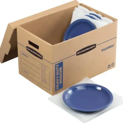 Bankers Box SmoothMove Kitchen Moving Kit with Dividers + Foam, Half Slotted Container (HSC), Medium, 12.25