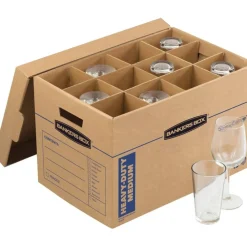 Bankers Box SmoothMove Kitchen Moving Kit with Dividers + Foam, Half Slotted Container (HSC), Medium, 12.25