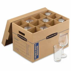 Bankers Box SmoothMove Kitchen Moving Kit with Dividers + Foam, Half Slotted Container (HSC), Medium, 12.25
