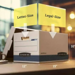 Bankers Box Stor/File Medium-Duty Storage Boxes, Letter/Legal Size, 15