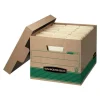 Bankers Box Stor/File Medium-Duty Storage Boxes, Letter/Legal Size, 15" x 12" x 10", Kraft/Green, Case Of 12 - 12770