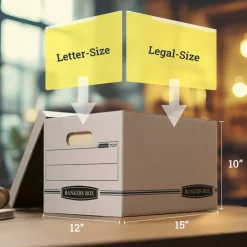 Bankers Box Stor/File Standard-Duty Storage Boxes, Letter/Legal Size, 10“ x 12