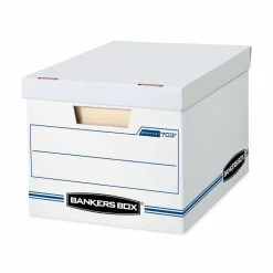 Bankers Box STOR/FILE Storage Box, Letter/Legal Files, 12.5" x 16.25" x 10.5", White, 6/Pack
