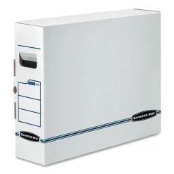 Bankers Box X-Ray Storage Boxes, 15 3/4" x 5 1/4" x 19 3/4", White/Blue, Case Of 6