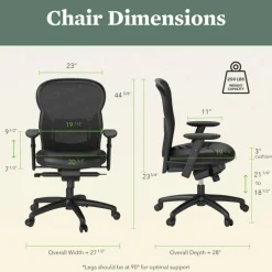 basyx by HON VL701 Ergonomic Bonded Leather/Mesh High-Back Chair, Black
