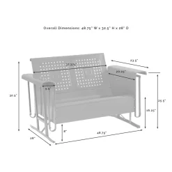 Bates Outdoor Metal Loveseat Glider