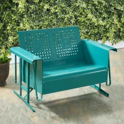 Bates Outdoor Metal Loveseat Glider