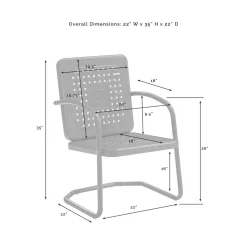 Bates 3Pc Outdoor Metal Armchair Set
