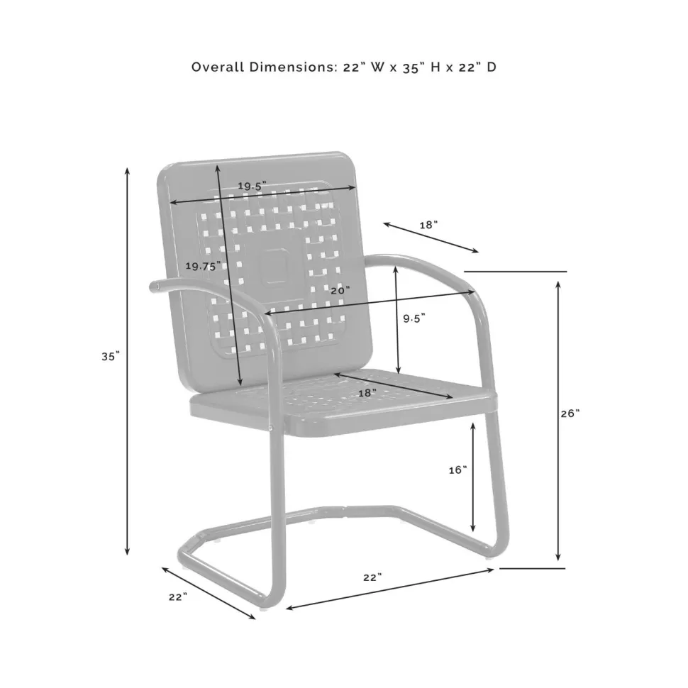 Bates 3Pc Outdoor Metal Armchair Set