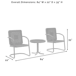 Bates 3Pc Outdoor Metal Armchair Set