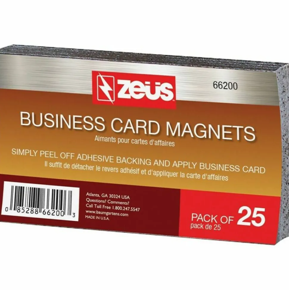Baumgartens Business Card Magnets, 2" x 3 1/2", Black, Pack Of 25