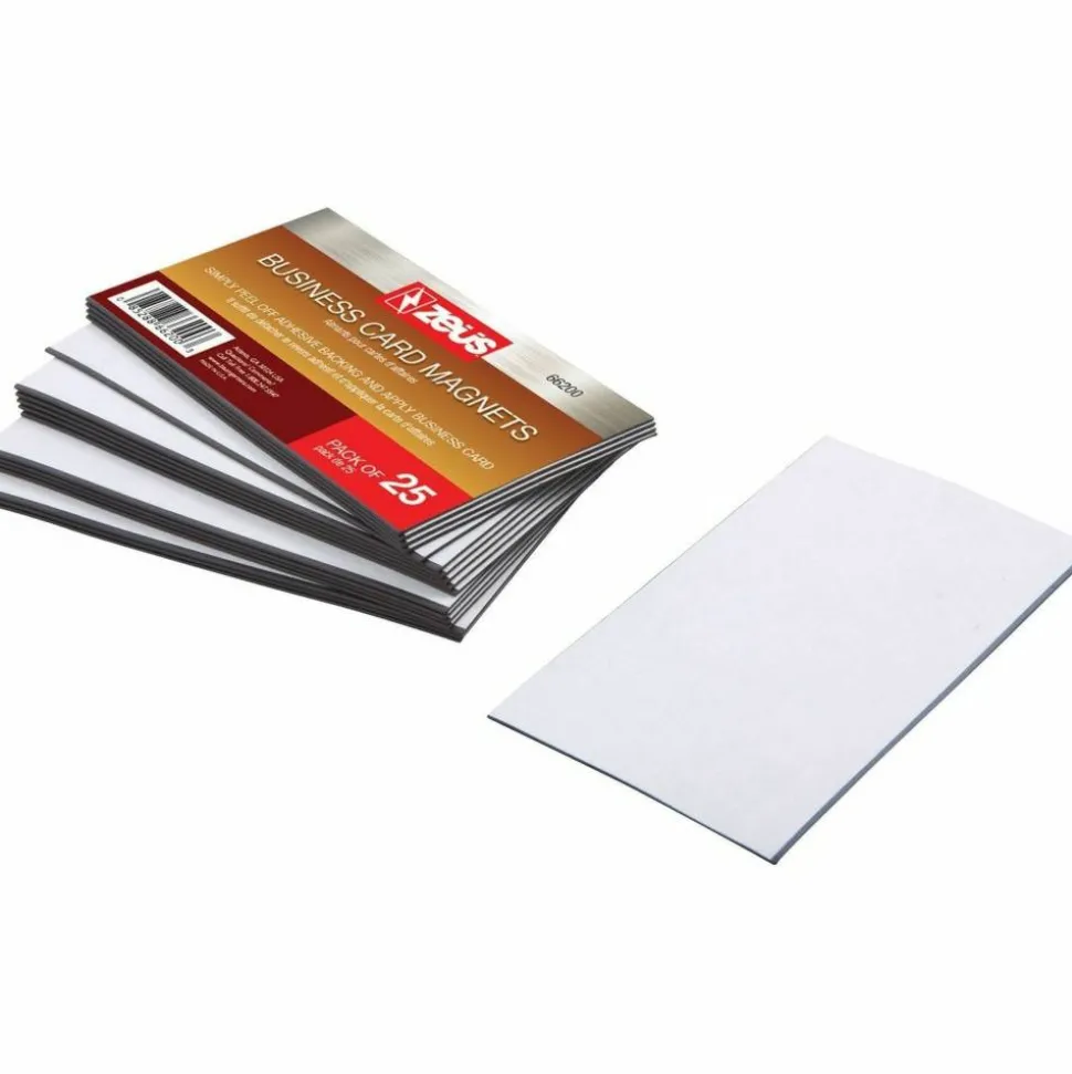 Baumgartens Business Card Magnets, 2" x 3 1/2", Black, Pack Of 25