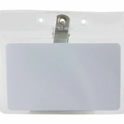 Baumgartens Horizontal Badge Holder With Clip, 2 1/2