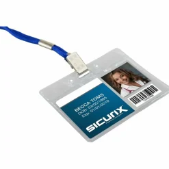 Baumgartens Punched ID Badge Holders, 2 1/2"H x 3 1/2"W, Horizontal, Clear, Pack Of 50
