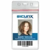 Baumgartens Sealable Vertical Badge Holder, 3 3/4" x 2 5/8", Clear, Pack Of 50