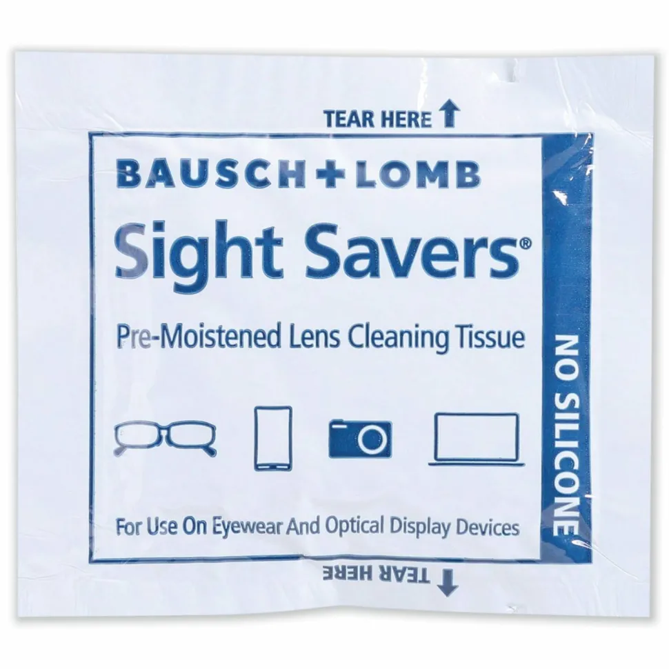 Bausch & Lomb Pre-Moistened Lens Cleaning Tissues, Box Of 100 Tissues