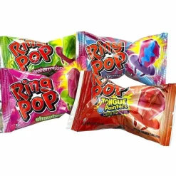 Bazooka Ring Pop Lollipops, Assorted Flavors, 0.5 oz, 40 Piece Tub