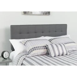 Bedford Tufted Upholstered Full Size Headboard in Dark Gray Fabric