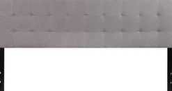 Bedford Tufted Upholstered King Size Headboard in Light Gray Fabric