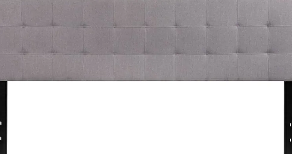 Bedford Tufted Upholstered King Size Headboard in Light Gray Fabric