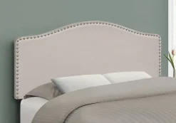 Bed, Headboard Only, Full Size, Bedroom, Upholstered, Beige Linen Look, Transitional