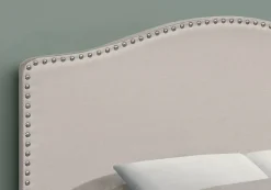 Bed, Headboard Only, Full Size, Bedroom, Upholstered, Beige Linen Look, Transitional