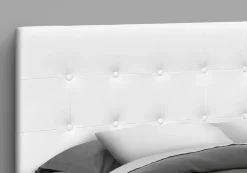 Bed, Headboard Only, Queen Size, Bedroom, Upholstered, White Leather Look, Transitional