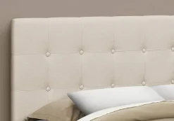 Bed, Headboard Only, Queen Size, Bedroom, Upholstered, Beige Linen Look, Transitional