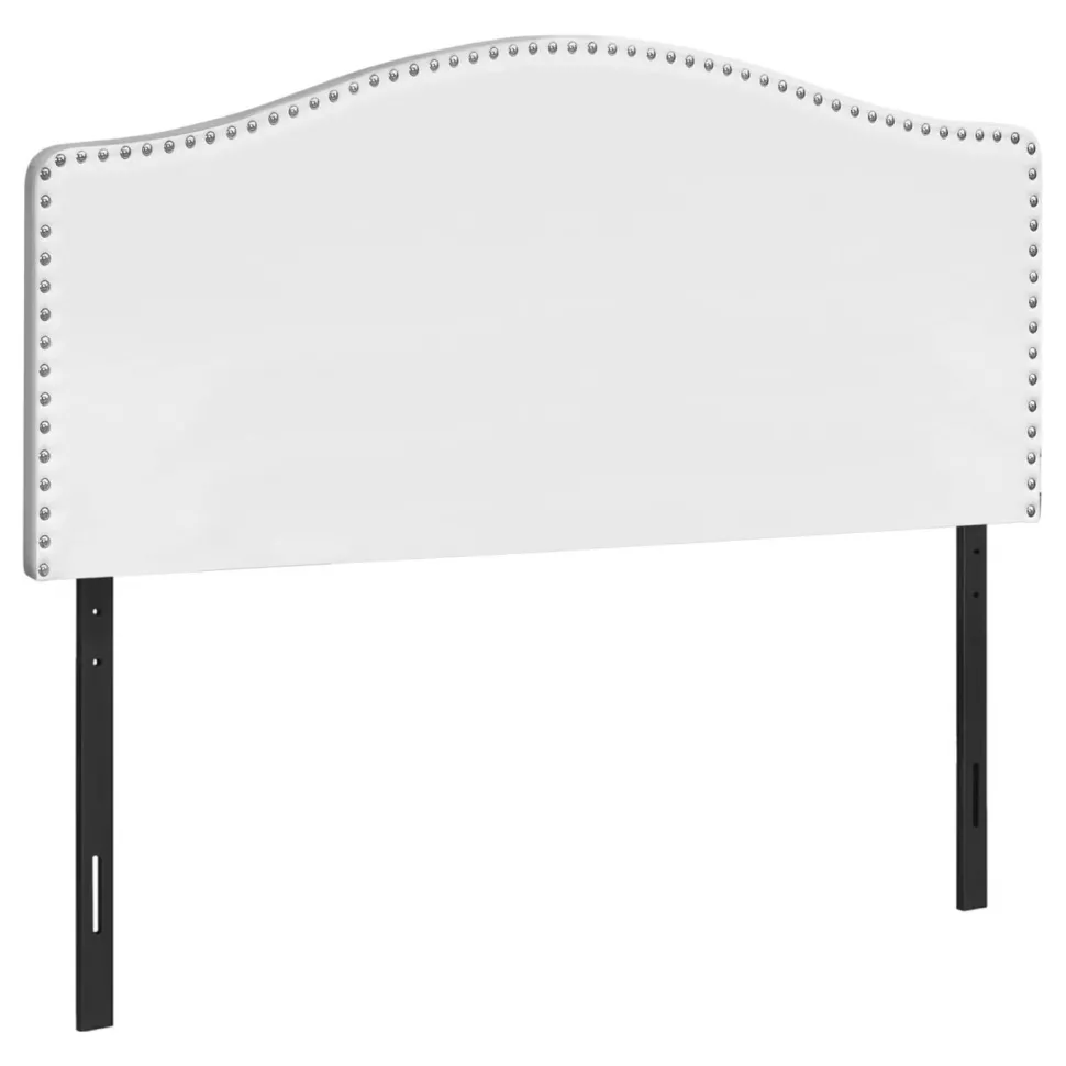 Bed, Headboard Only, Queen Size, Bedroom, Upholstered, White Leather Look, Transitional