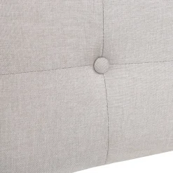 Bed, Queen Size, Bedroom, Frame, Upholstered, Beige Linen Look, Chrome Metal Legs, Transitional