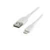 Belkin BoostCharge Braided USB-A To Lightning Cable - 6.6ft/2M, White