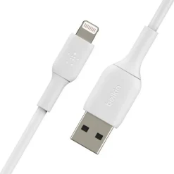 Belkin BoostCharge Lightning to USB-A Cable (2 meter / 6.6 foot, White)
