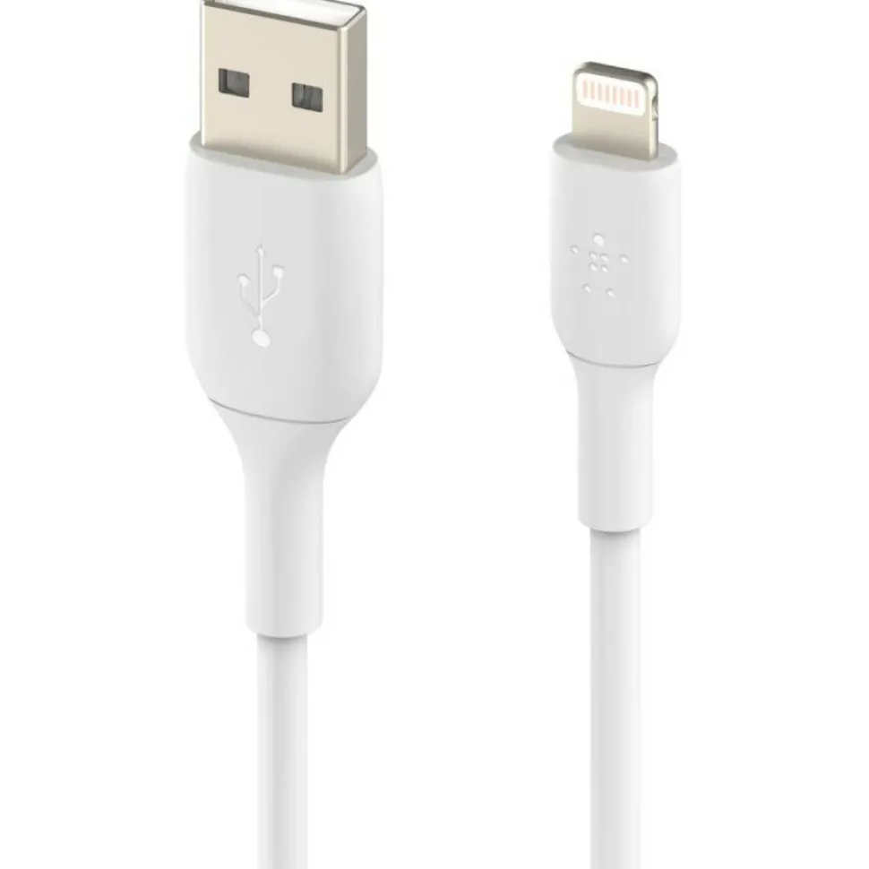 Belkin BoostCharge Lightning to USB-A Cable (2 meter / 6.6 foot, White)