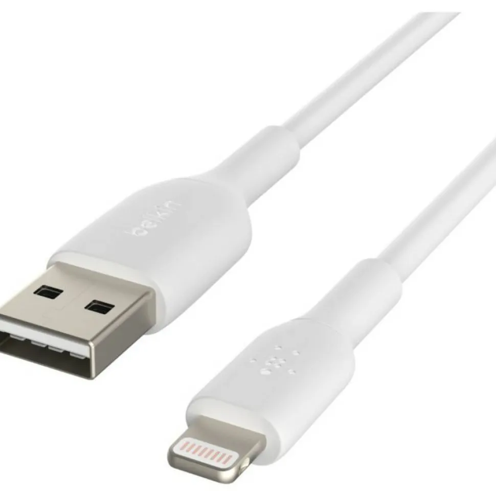 Belkin BoostCharge Lightning to USB-A Cable (2 meter / 6.6 foot, White)