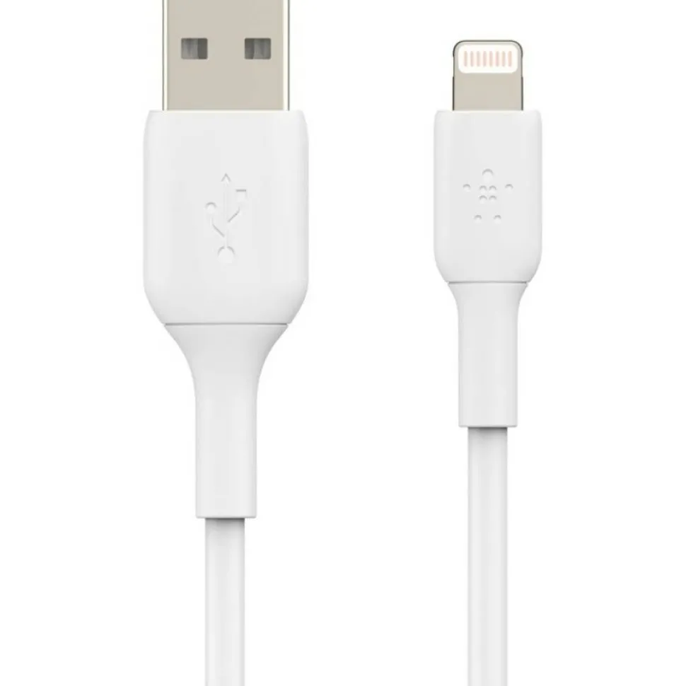 Belkin BoostCharge Lightning to USB-A Cable (2 meter / 6.6 foot, White)