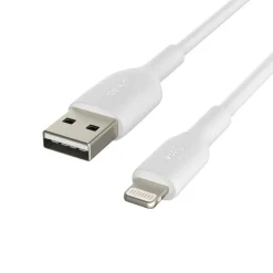 Belkin BoostCharge USB-A To Lightning PVC Cable 2-Pack, 1M/ 3.3 FT, White