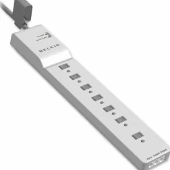 Belkin Home/Office Series Surge Protector, 7 Outlets, Phone Line Protection, 12' Cord, 2160 Joules, White