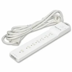 Belkin Home/Office Series Surge Protector, 7 Outlets, Phone Line Protection, 12' Cord, 2160 Joules, White